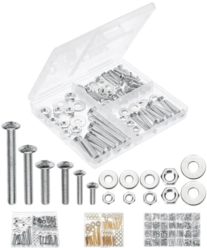 - Bolts, Nuts, and Washer Assortment Kit, 113 pcs, Assorted Nuts and Bolts, Washer Kit