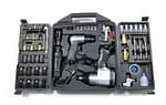 50 Pieces Air Tool Kit. 1-1/2'' Impact Wrench, 1-3/8'' Ratchet Wrench, 5-Air Hammer w/Chisels, and other great tool accessories. D-W3-50K