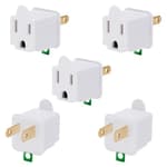 3-Prong to 2-Prong Outlet Adapter 5 Pack - Portable & Polarized 3 Pin to 2 Pin Grounding Converter Socket, Wall Outlet Plug Connector for Electrical, Household, Industrial, ETL Listed, White, 125V/15A