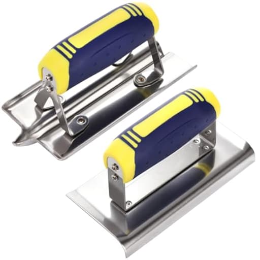 2 Pieces Concrete Tool Set, 6" x 3" Stainless Steel Concrete Edger and Groover, Masonry Cement Finishing Kit for Smoothing, Cutting