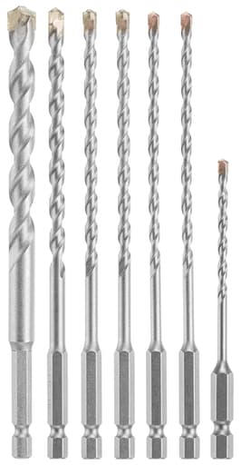 7 pc. Hex Shank Hammer Drill Masonry Bit Set