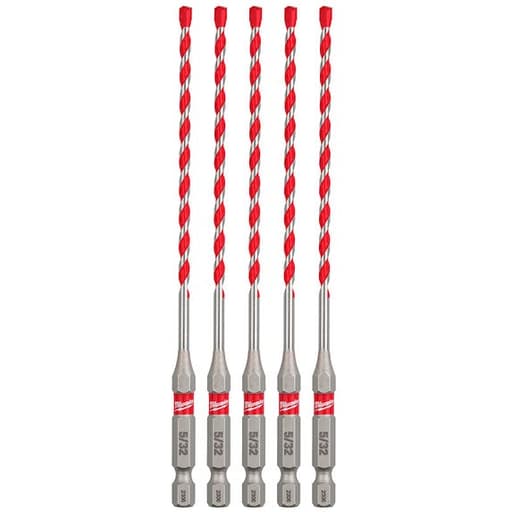 5/32" x 4" x 6" SHOCKWAVE Carbide Hammer Drill Bits - Bulk 5 PK