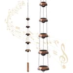 Copper Wind Chimes for Outside Clearance, 36'' Temple Windchimes Outdoors w/5 Bells, Memorial Wind Chime Gifts for Mom Grandma Mother Women, Feng Shui Wind Bell for Home Garden Zen Decor