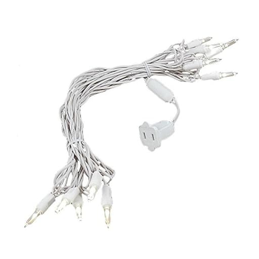 Vintage Style T5 Warm White LED Christmas Lights, 11 Feet White Wire String of 10 Mini Bulbs, UL Listed Indoor/Outdoor Tree Lighting