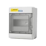 6 Way Power Distribution Box with Bus Bars and Din Rail for Miniature Circuit Breaker MCB, Waterproof IP66.Padlock Available for Indoor and Outdoor Use