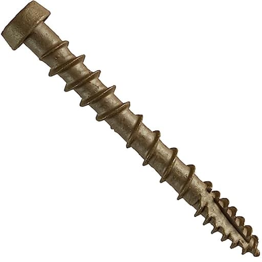 10 x 1-3/4" Walnut Composite Decking Screws. Exterior Coated, Pressure Treated and ACQ Lumber Compatible. Use T20 Torx/Star Dive Bit - 1 Pound ~130 Screws