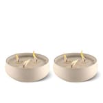 Citronella Candle 2-Pack – 7-Inch White Wax Bowl with Concrete Finish – Outdoor Decorative Candles for Patio, Deck, Garden, Backyard & Camping