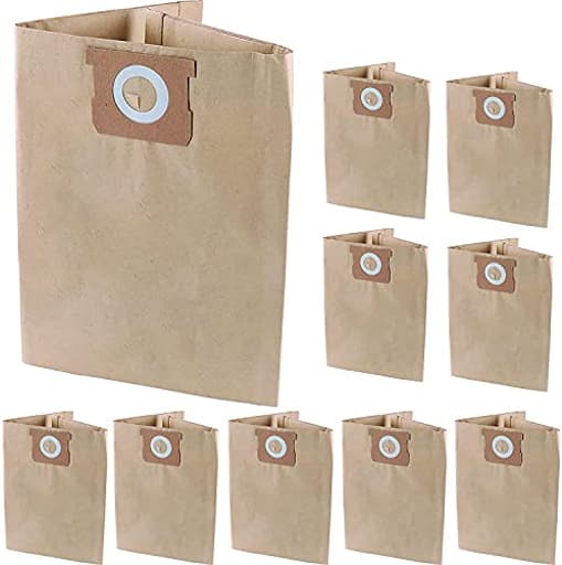 Pack 10 Vacuum Bags For DEWALT 6 to 10 Gallon Shop Vac DXVA19-4101, Dust Collection Bag with Filter For Vacmaster VHBM, Replacement Parts BM08 Accessories Kit