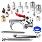 20 Pcs Air Tool Kit, Air Compressor Kit with 1/4" NPT Quick Connect Coupler & Plug/Tire Air Chucks/Tire Gauge/Air Nozzles/Air Hose Fittings, Pneumatic Tools for Air Compressor Accessories