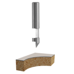 1/4 in x 1/4 in Solid Carbide 1-Flute Hole and Flush Trim Bit