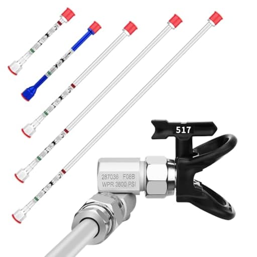 -8 Piece Set of Extension Pole Rod,Airless Paint Sprayer Gun Tip Extension Pole,with Swivel Joint Reversible Spray Tips and Tip Guard Protector