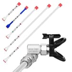 -8 Piece Set of Extension Pole Rod,Airless Paint Sprayer Gun Tip Extension Pole,with Swivel Joint Reversible Spray Tips and Tip Guard Protector