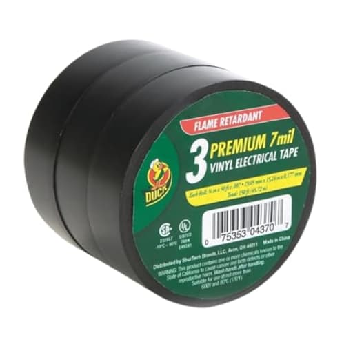 Brand Professional Electrical Tape, 0.75-Inch by 50-Feet, 3-Pack of Rolls, Black