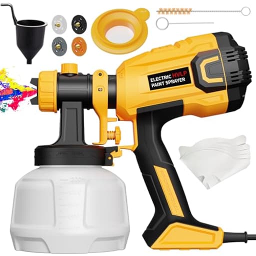 Paint Sprayer - 700W HVLP High Power Electric Spray Paint Gun with Adjustable Spray Width, 4 Nozzles & 3 Patterns, 40 Fl Oz Container, Easy to Clean, for Furniture, House, Fence, Walls, Etc.