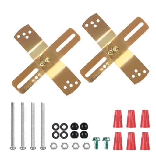 Light Fixture Mounting Brackets, Adjustable Mounting Plates for 4" J-Box, Light Crossbar Set with Screw and Nuts for Wall Light, Close to Ceiling Light, Chandelier, Pendant, 2 Pack