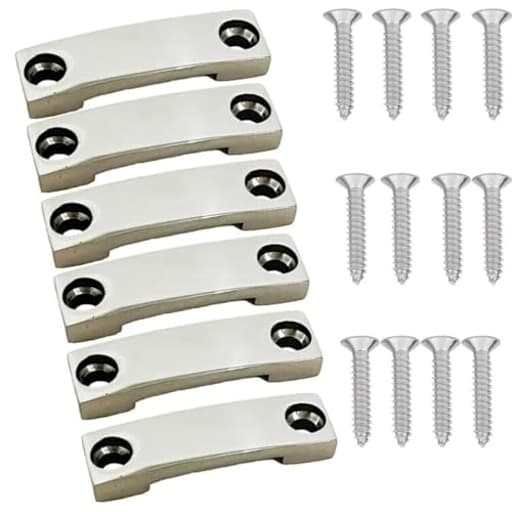 6Pack 316 Stainless Steel 1 Inch Strap tie Downs,Bimini Top Strap, Pad Eye,Footman's Loop for RV Camper,Boat,Kayaks,Jeep,Truck Tie Downs,for Battery and Portable Fuel Tanks. - No Rust
