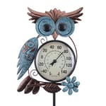 Outdoor Thermometer, 42 Inch Metal Owl Garden Stake Outside Wall Thermometer for Patio, Yard and Garden