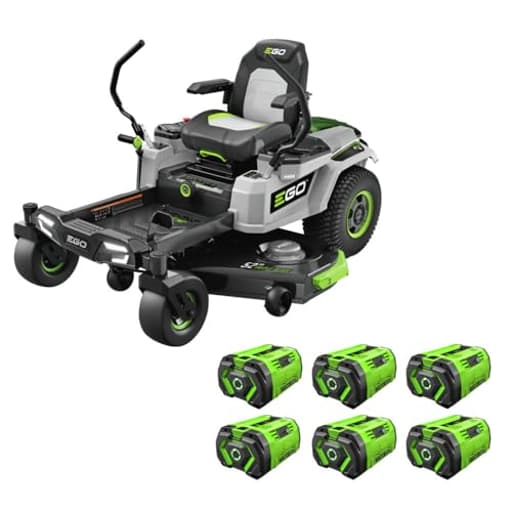 Electric Riding Lawn Mower, 52" Deck with Zero Turn Radius, Includes (6) 56V 12.0Ah Batteries and Charger - ZT5207L