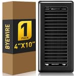 4x10 Floor Register, Black Vent Cover 1 Pack, Heavy Duty Steel Walkable Floor Vents, Floor Register Vents with Easy Adjust Air Supply Lever, Rust Proof Finish Registers Grilles & Vents for Home Floor