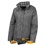 Women's Charcoal Flannel Lined Quilted Heated Jacket Kit