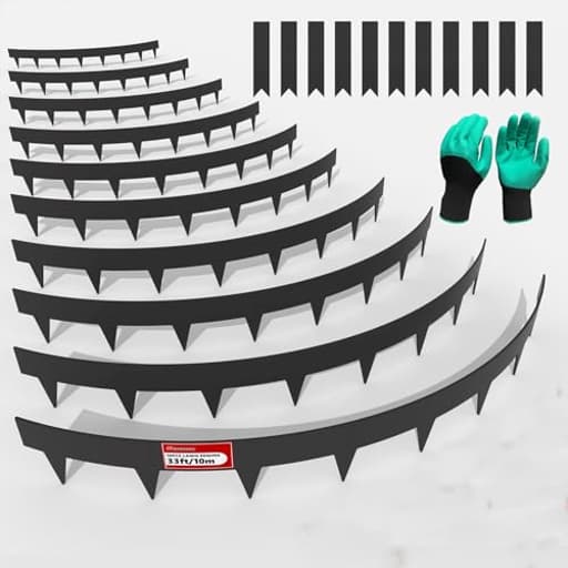 33ft. Galvanized Steel Landscape Edging (10-Pack) – 40" Metal Edging for Landscaping with 11 Stakes, Hammer-in Metal Landscaping Edging for Yard Pathway & Flower Beds – Lawn Edge for Garden Design