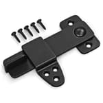 Barn Door Latch - Shed Door Latch - Sliding Barn Door Latches and Catches - Barn Door Lock - Black Wrought Iron Rustic Flip Latch Hardware Kit for Double Doors, Garden Gate, Cabinet, Bar, Pantry