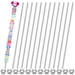 8/32 Inch 4mm Threaded Rod with Hex Nuts 4mm Stainless Steel Threads Studs Rods Stainless Steel Fully Threaded Hex Nuts for Beaded Garden Stake Rods