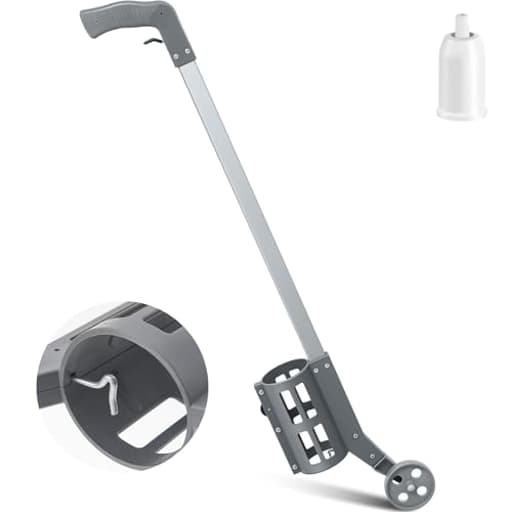 1 Pack Industrial Wheeled Marking Wand for Line Paint Stripe Ground Marking Spray Paint Wand for Survey Painting Spray Stick Line Applicator, Side Push