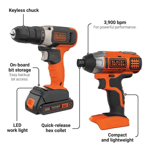 Cordless Drill and Impact Driver Combo Kit