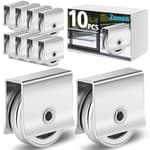 10 Pcs Sliding Windows Rollers Assembly Sliding Assembly Cabinet Windows Hardware Wheels Replacement with 9/16 Inch Metal Wheels