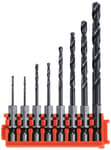 8 pc Black Oxide Drill Bit Set with Clip for Custom Case System