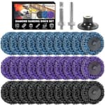 33 Pcs Diamond Sanding Discs Set, 2" Quick Change Easy Strip Wheels for Drill Die Grinder Accessories, Paint Remover Tool for Rust, Oxidation, Paint Removal with 1/4" Roll Lock Holder, Mix Color