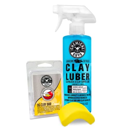 CLY_113 OG Clay Bar & Lubber Synthetic Lubricant Kit – 16 fl oz, Light/Medium Duty, for Car Lovers, Detailers & Auto Enthusiasts – Essential Car Detailing Kit Accessory, 2 Items, Yellow