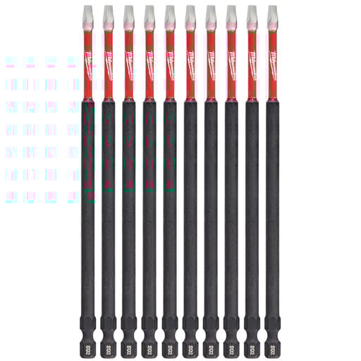 6" Impact Square Recess #2 Power Bits (10 Pk)