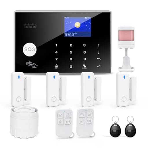 Home Security System, Wireless WiFi Tuya Smart Home Alarm System, No Monthly Fee, for Kids and Pet Safety, Compatible with Alexa and Google, for Apartment House Office, Villa