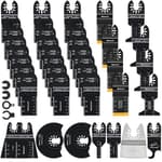 40 PCS Oscillating Saw Blades, Premium Multitool Kit for Wood Metal Plastics, Tool Blades Fit Dewalt Worx Rockwell Wen Milwaukee Makita Ryobi Bosch Fein Porter Genesis Black