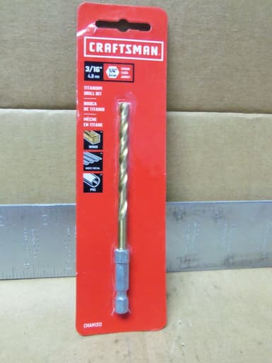 3/16-In. Hex Shank Titanium Nitride Coating Drill Bit