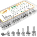 500Pcs Stainless Steel Nut and Bolt Assortment Kit, M2 M2.5 M3 M4 M5 Small Metric Machine Screws, Multipurpose Hardware Set for DIY Projects, Repairs, Electronics