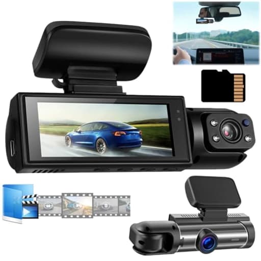 Sherum Dash Cam, Shirem Autopulsex Dash Camera for Cars, Dashcam Front and Rear Camera, 1080p Night Vision Car Driving Recorder, 24h Parking Mode, Car Accessories
