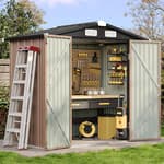 6.2x4 FT Shed Outdoor Storage Shed with Lockable Doors & Slooping Roof Metal Garden Tool Shed for Backyard, Patio, Poolside