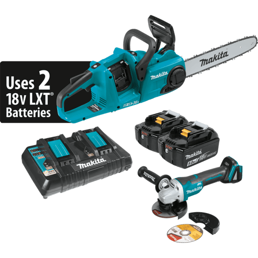 14 in. Cordless Chain Saw Kit & Brushless Angle Grinder