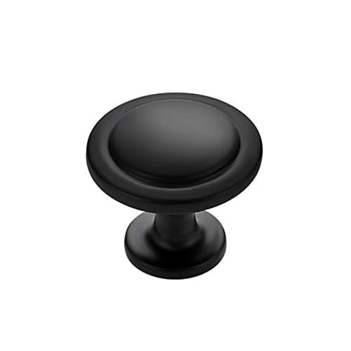 30 Pack 1-1/4 inch Matte Black Zinc Euro-Style Cabinet Knobs, Drawer Pulls & Door Handles