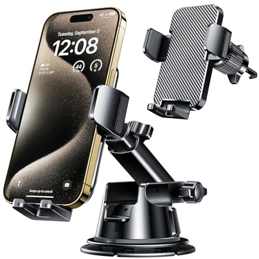 Dash Mounted Holders Phone Holders for Your Car Phone Mount for Car Windshield Dashboard Air Vent Universal Desk Mounts Hands Free Automobile Cell Phone Holder Fit for iPhone Smartphone