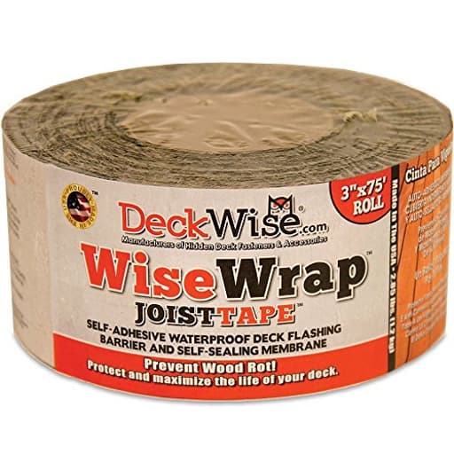 WiseWrap JoistTape 3" x 75' Self-Adhesive Deck Joist Flashing Tape for Hardwood, Thermal Wood, PVC, Pressure Treated, and Composite Decking