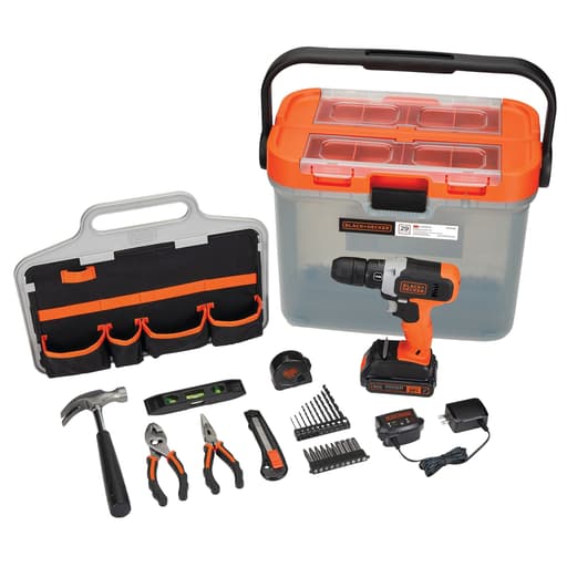 20V MAX* Cordless Drill with 28-Piece Home Project Kit in Translucent Tool Box