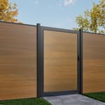 Wood Plastic Composite Gate for Privacy Fence 6ft(H)*4ft(W), Fence Gate with Metal Frame and Knob Kits, Brown