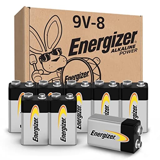 Alkaline Power 9 Volt Batteries (8 Pack), Long-Lasting Alkaline 9V Batteries