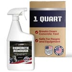 Heavy Concrete Remover – Dried Concrete & Cement Dissolver (Non-Corrosive, Biodegradable Acid Alternative), Safe on Equipment, 1-Quart Spray