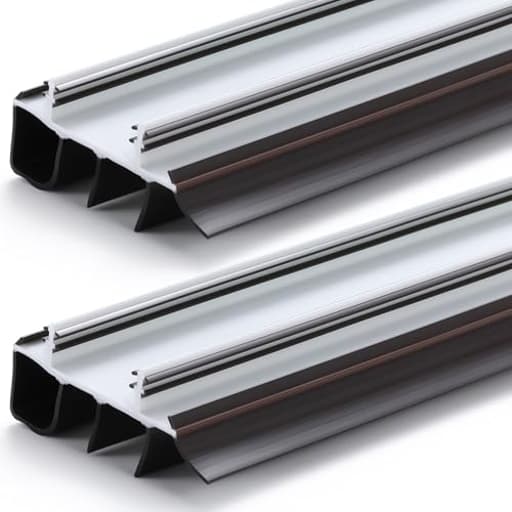 2 Pack 36" Replacement Door Sweep Hardware Double Bubble Kerf Door Sweep Door Bottom with Vinyl Fins Weather Stripping Door Seal for Bottom of Door Exterior, Weatherproof Design