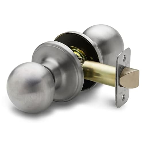 Passage Interior Door Knob – ANSI Grade-3 Certified, Modern Heavy Duty Handle, Easy Install and Reversible for Bedroom, Bathroom & Closets – Satin Stainless